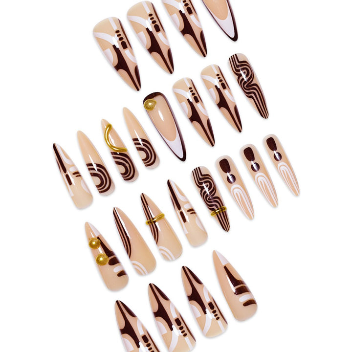 Decorative Stiletto Press-On Nail Art Extensions Stornfield