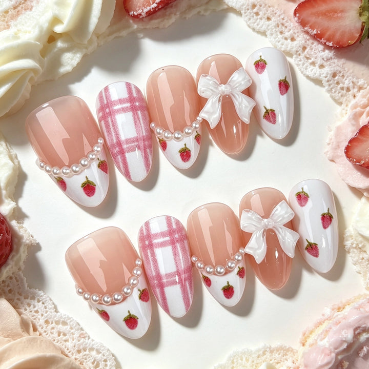 Elegant Decorative Press-On Nail Set 1790746208