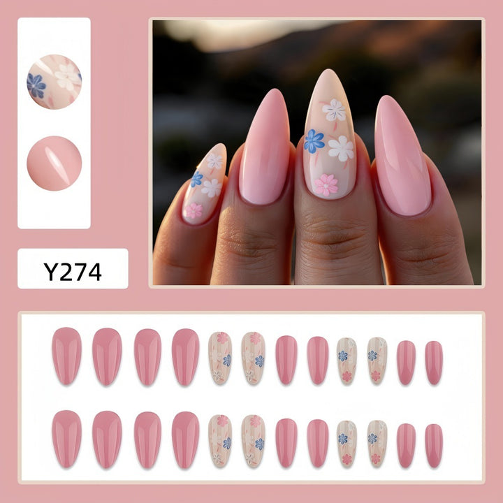 Artificial Nails in Elegant Flower Design Stornfield