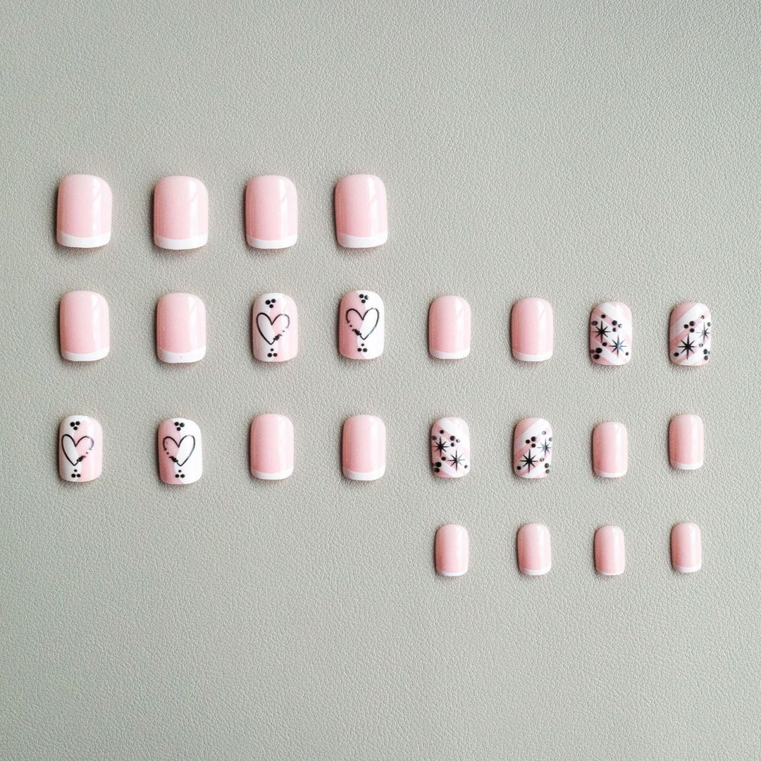 Stylish Heart-Themed Nail Art