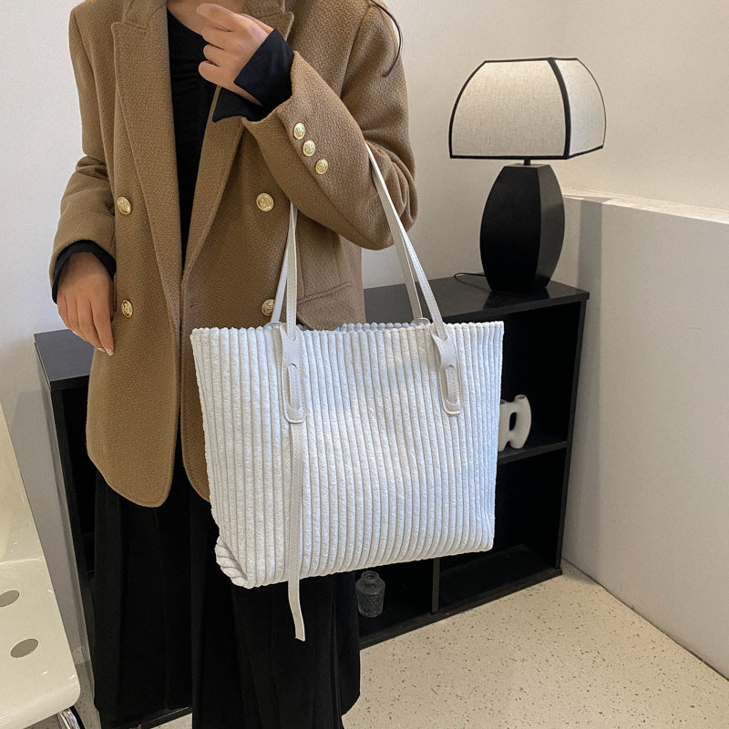 Textured Velour Tote Bag
