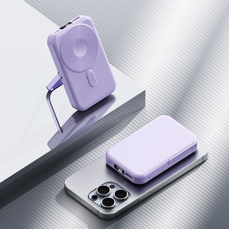 Portable power bank with foldable stand and digital charge level indicator Stornfield