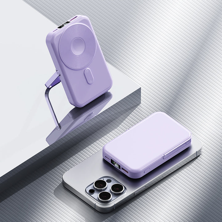 Portable power bank with foldable stand and digital charge level indicator Stornfield