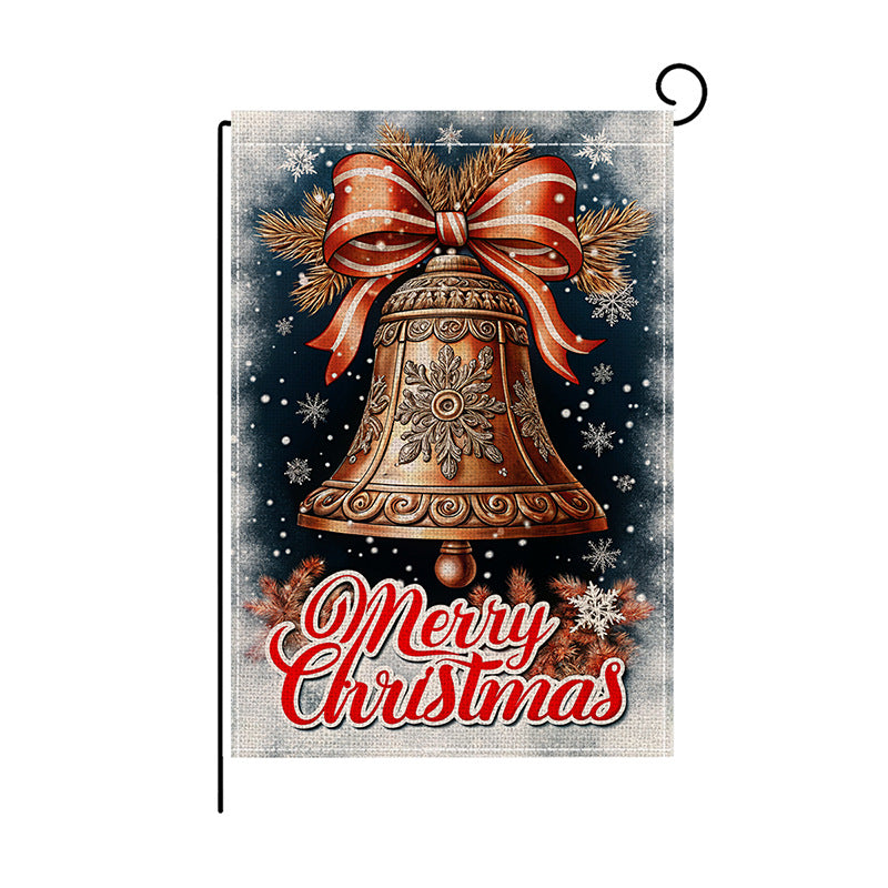 Outdoor Decorative Garden Flag Winter Lantern Poinsettia Design