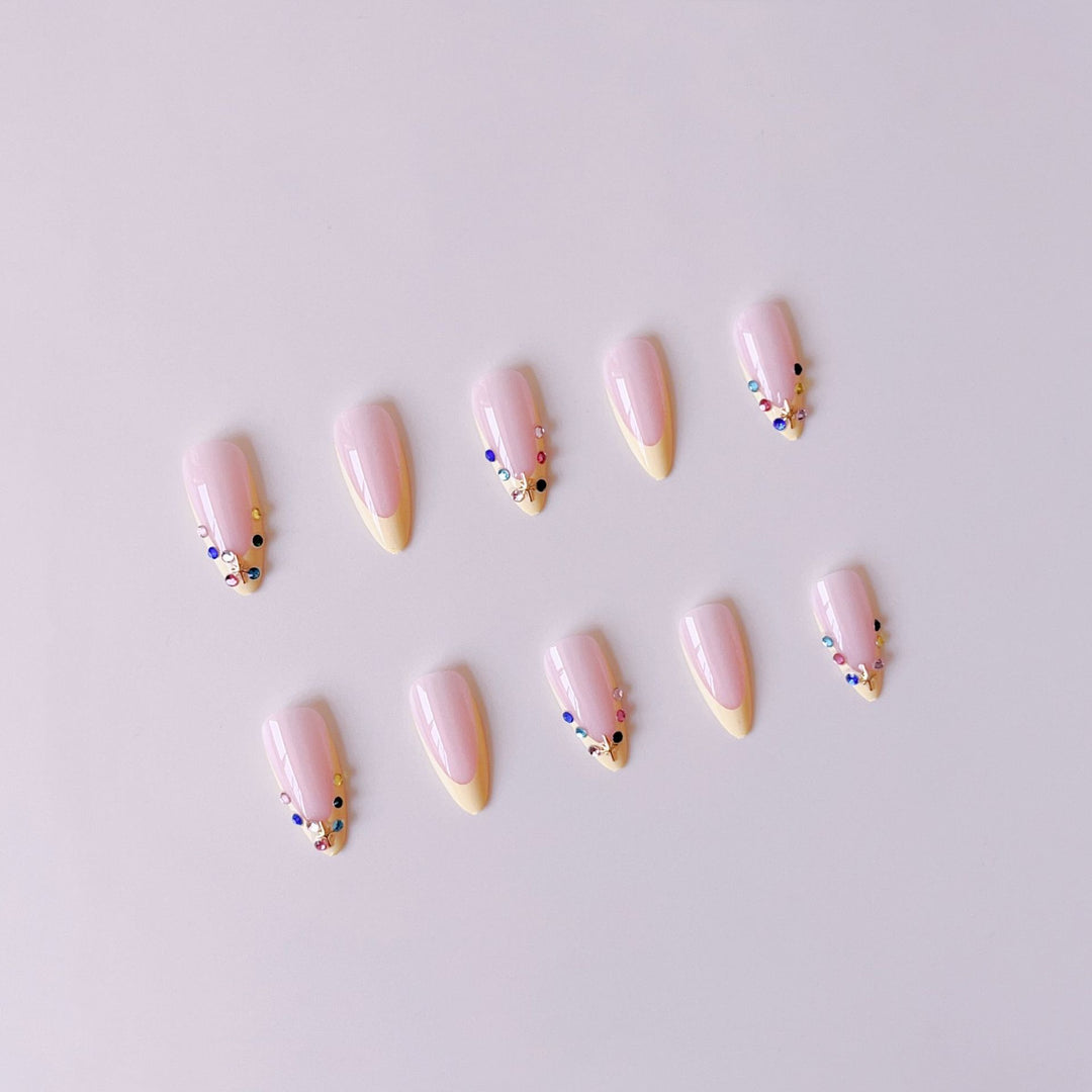 Nail art set with floral 3D decorations and glitter accents Stornfield