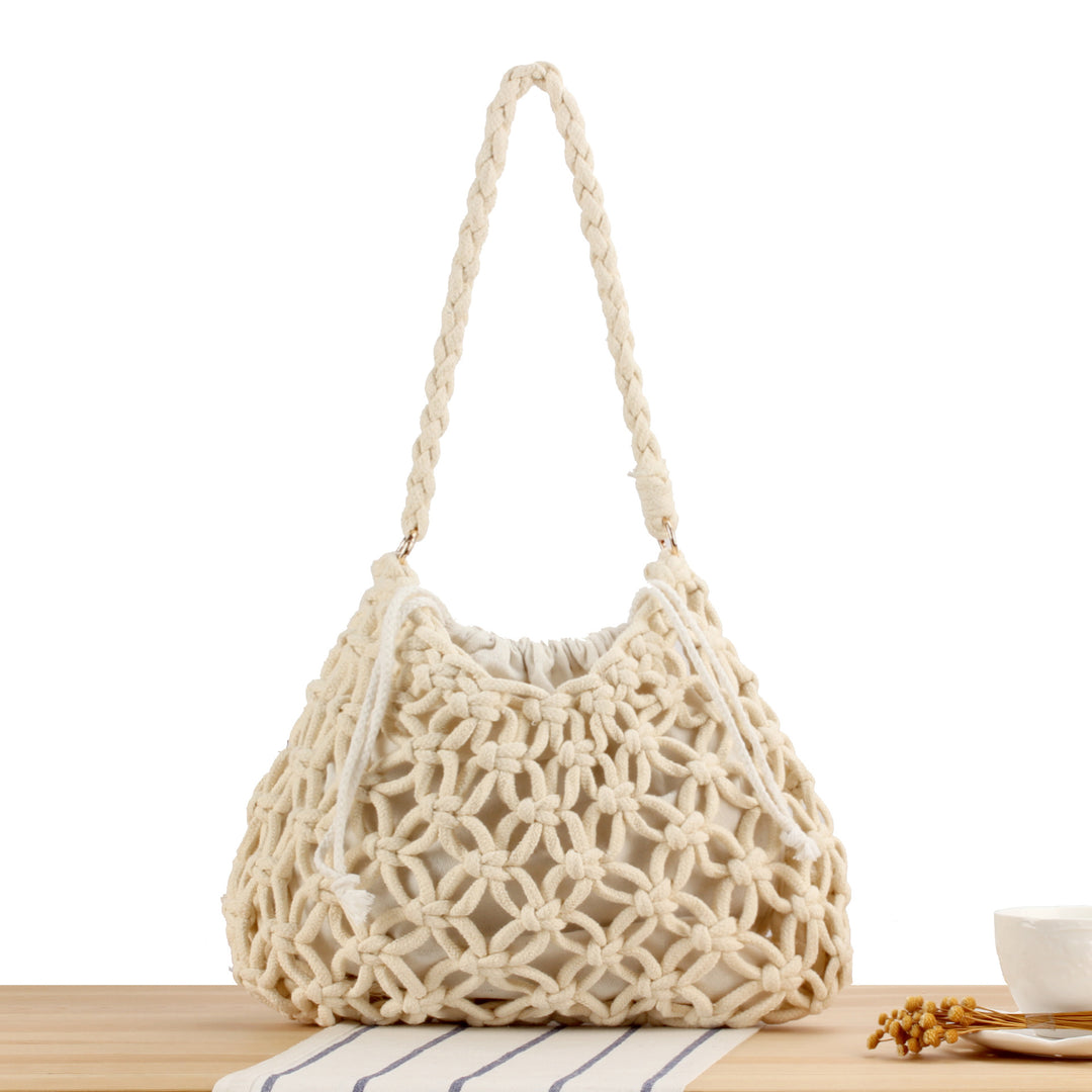 Trendy Macrame Bag with Braided Carry Handle Stornfield