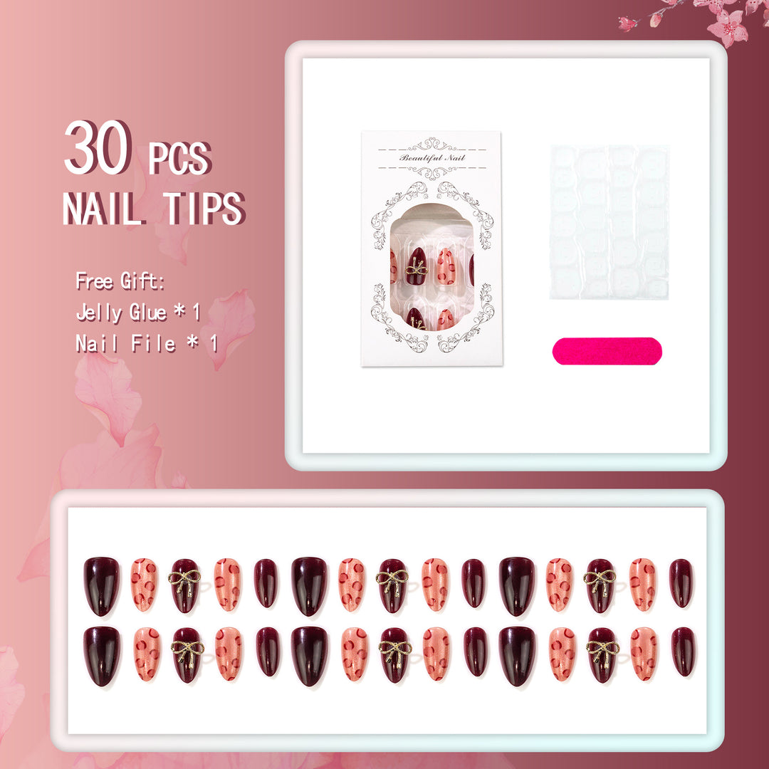 Creative Leopard Print Press-On Nail Art Set