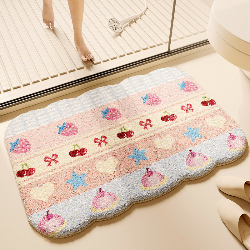 Decorative Plush Bath Mat for Bathroom
