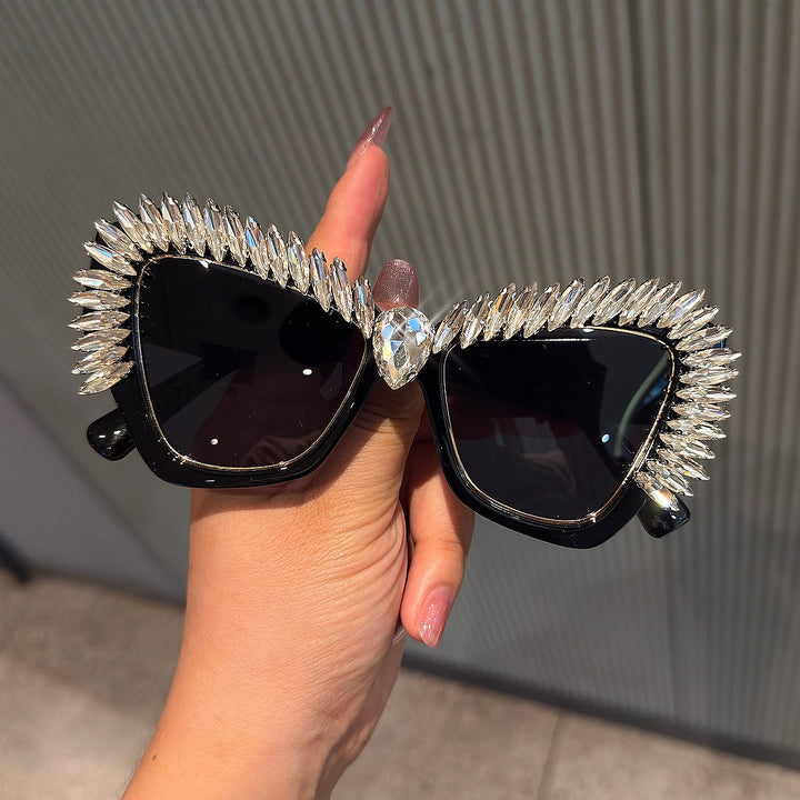 Women extravagant Cat-Eye sunglasses with sparkling crystal tips Stornfield