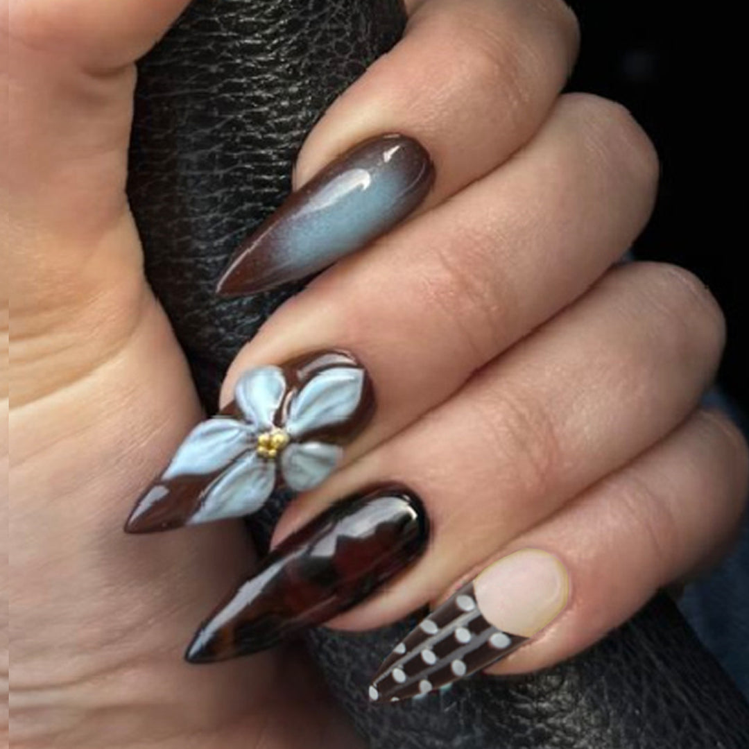 Decorative Artistic Long Stiletto Nail Extensions Stornfield