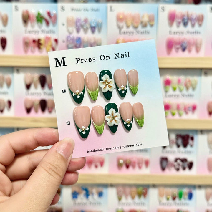 Handmade Floral Design Press-On Nails