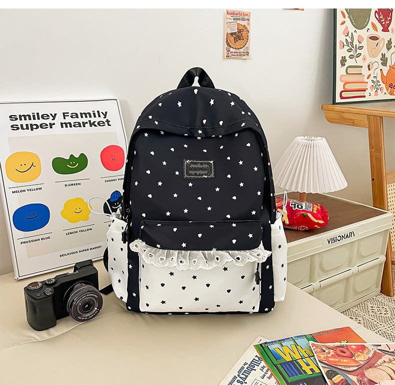 Cute Star Print Lightweight Backpack Stornfield