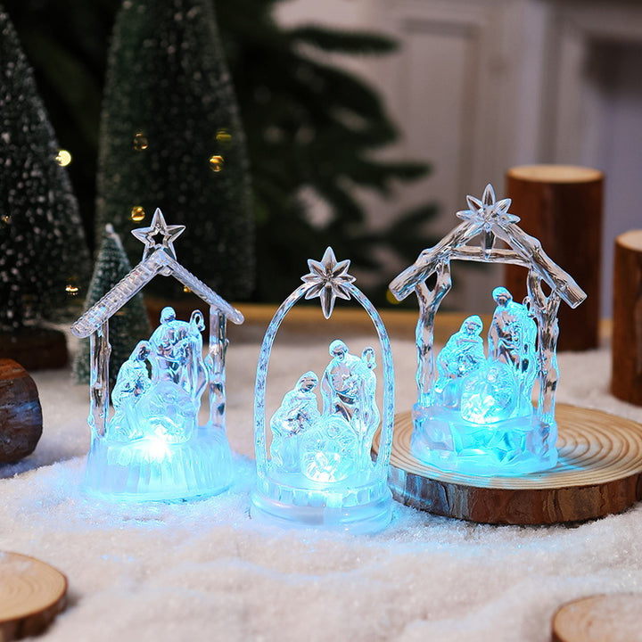 Illuminated Christmas nativity scene with LED effects Stornfield