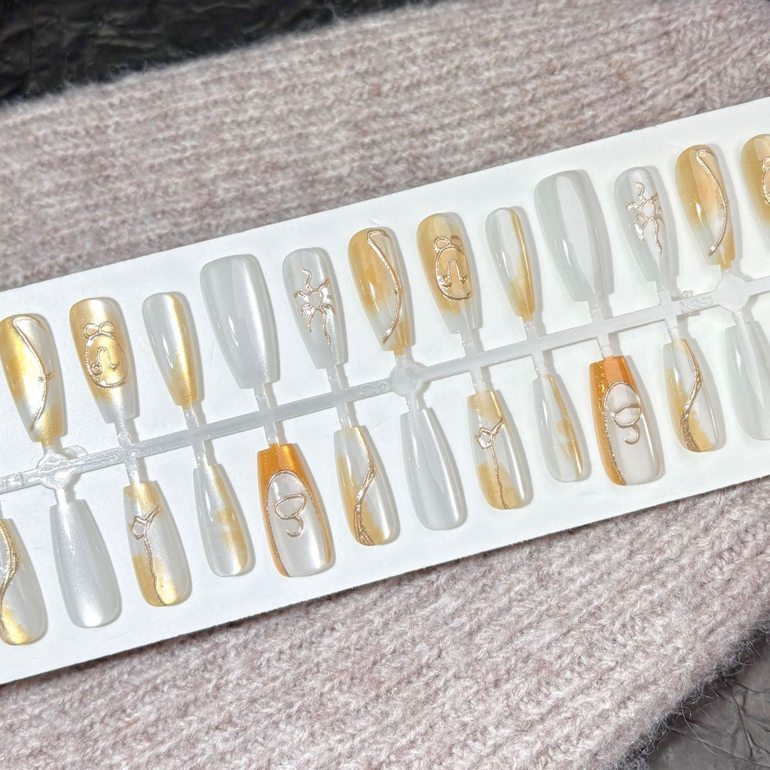 Luxe Gold Accent Press-On Nail Set