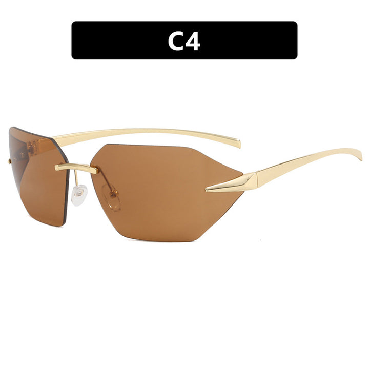Women's geometric sunglasses with elegant metal frame and polarized lenses Stornfield