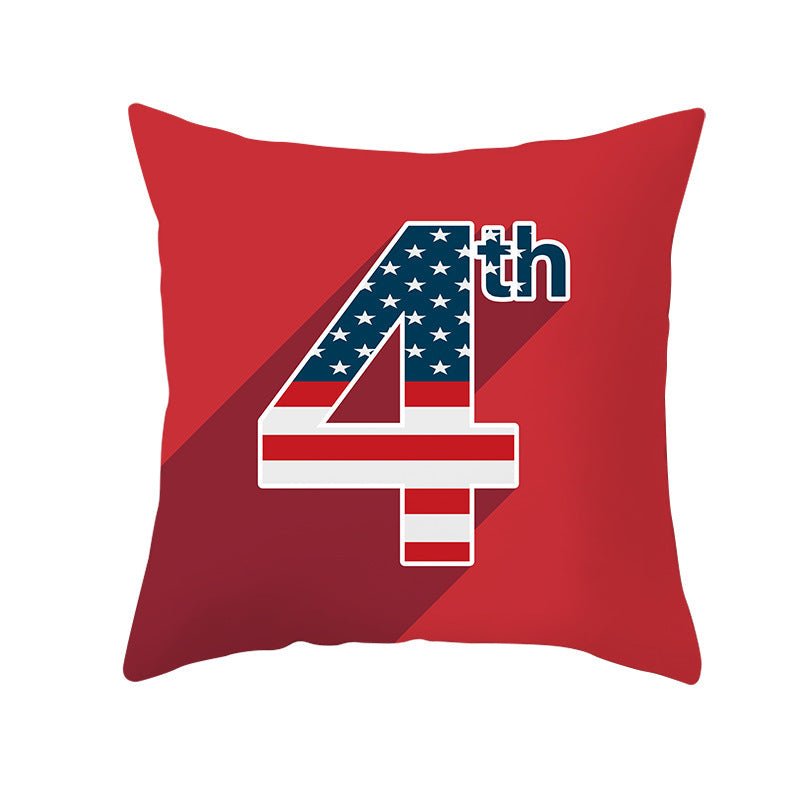 Patriotic Independence Day Cotton Canvas Throw Pillow Cover