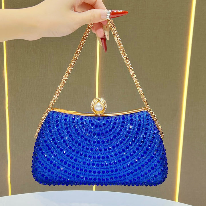 Decorative Crystal-Studded Evening Handbag