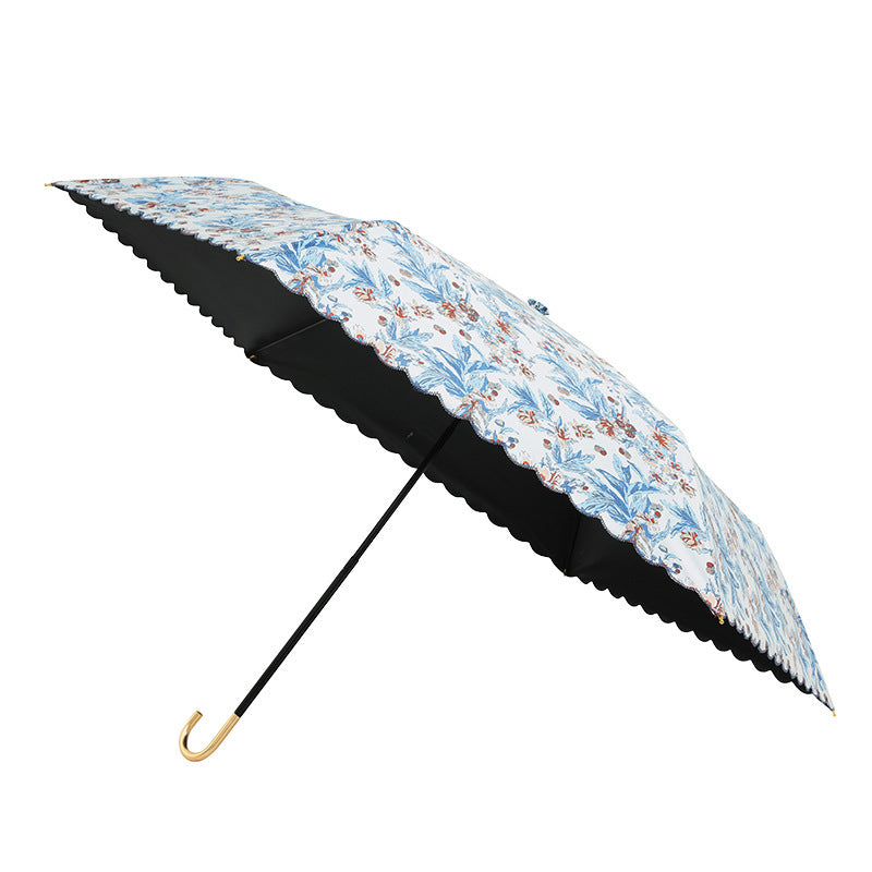 Women's elegant automatic folding umbrella with floral details Stornfield