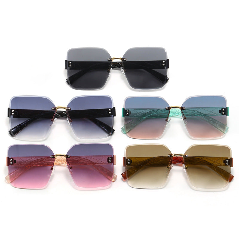 Women oversized square sunglasses with fashionable decor Stornfield