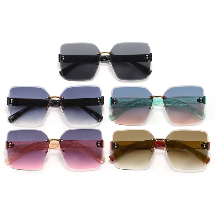 Women oversized square sunglasses with fashionable decor Stornfield
