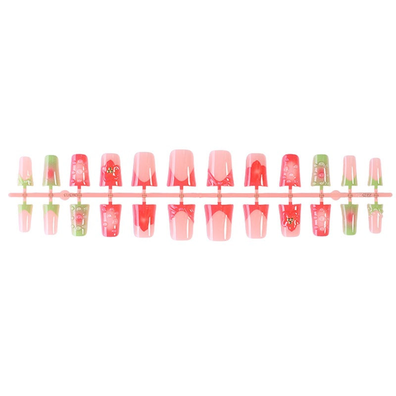Acrylic nail set with fruity and glittering designs Stornfield