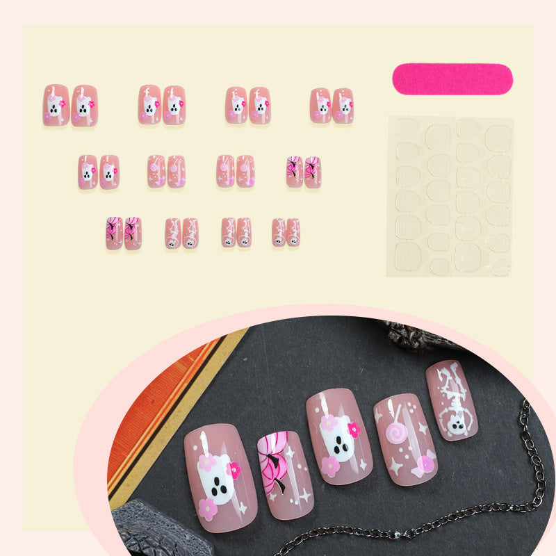 Acrylic nail set with creative animal and flower designs Stornfield