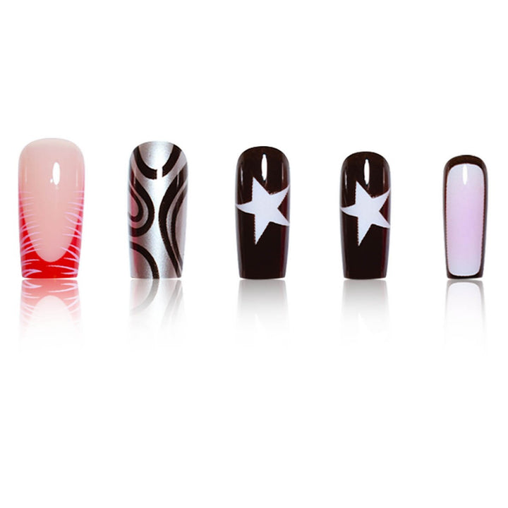 Artistic Geometric Nail Art Extensions Stornfield