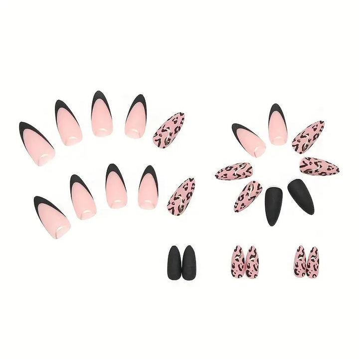 Acrylic nail set with glamorous leopard pattern and elegant accents Stornfield