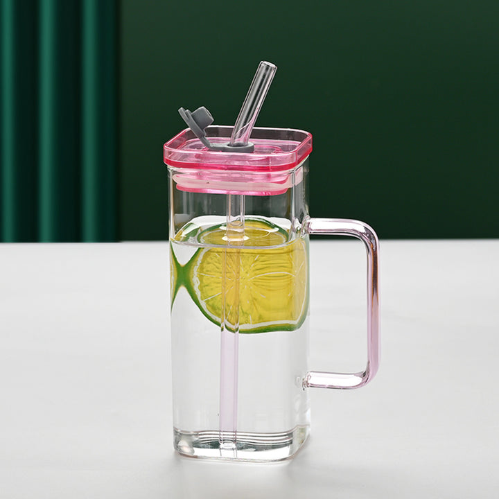 Women's drinking container with innovative lid system and integrated straw Stornfield