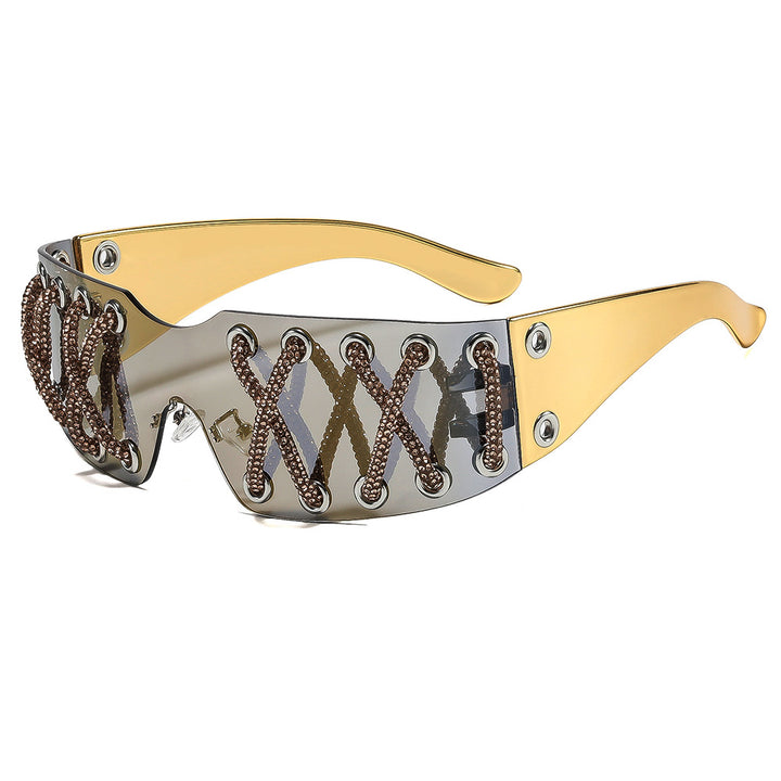 Women futuristic design sunglasses with unique decor Stornfield