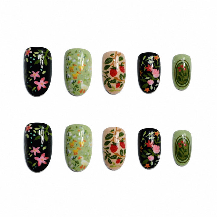 Artificial nails with floral design Stornfield
