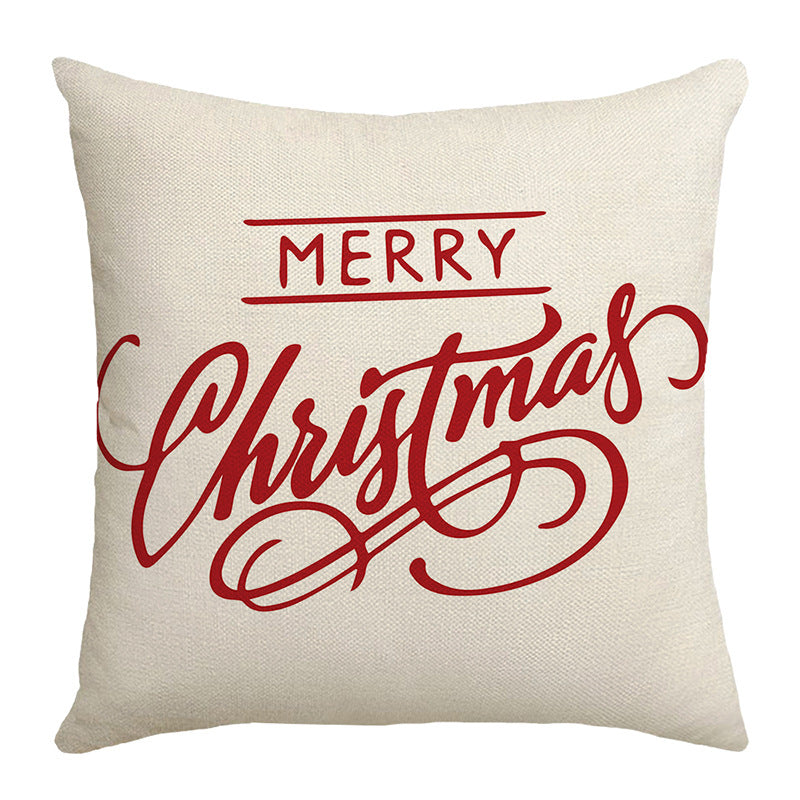 Seasonal Christmas Throw Pillow Cover with 'Let It Snow' Script and Snowflake Print