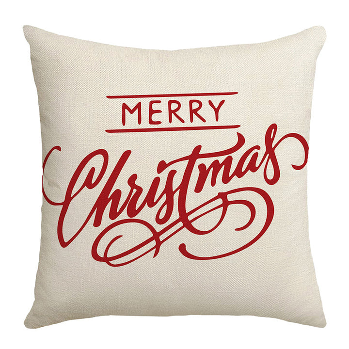 Seasonal Christmas Throw Pillow Cover with 'Let It Snow' Script and Snowflake Print