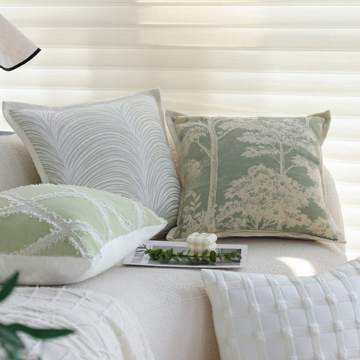 Luxurious pillow with elegant leaf design