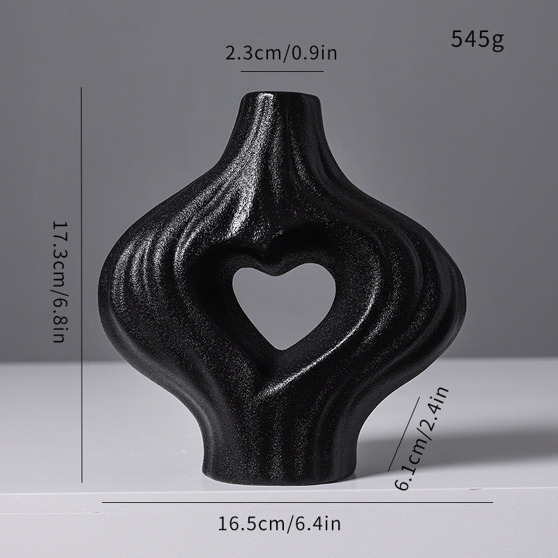 Artistic Heart-Shaped Decorative Vase