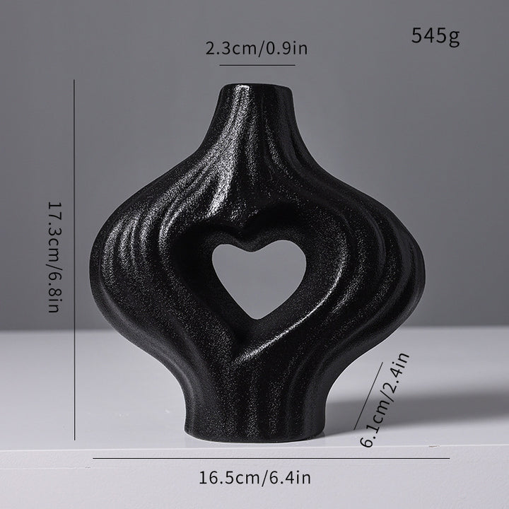 Artistic Heart-Shaped Decorative Vase