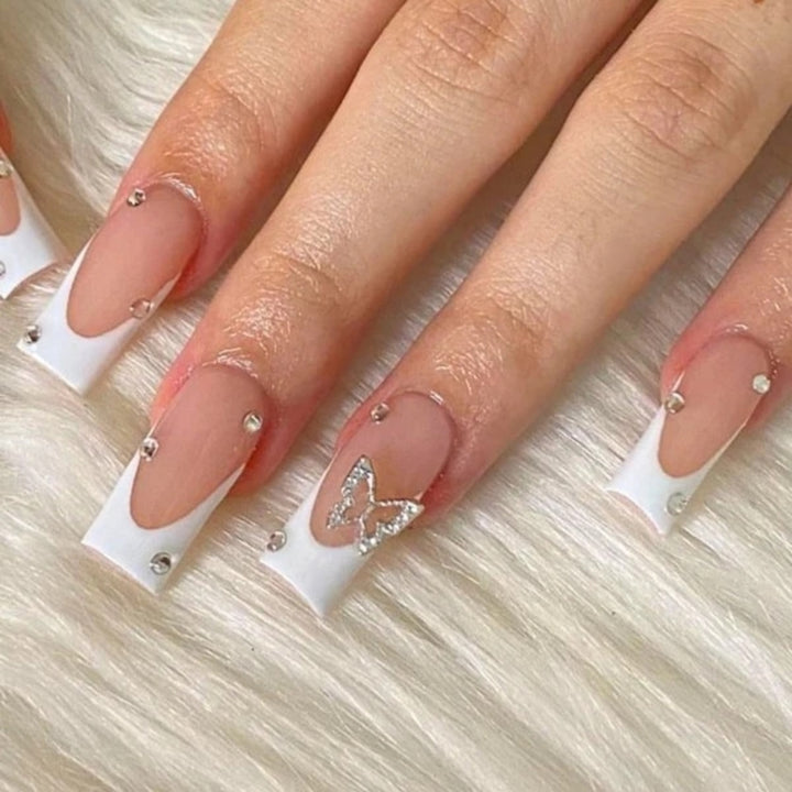 Ornate Butterfly-Inspired Acrylic Nail Extensions Stornfield