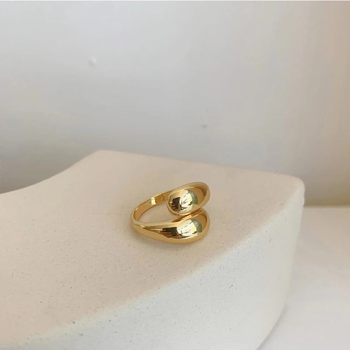 Modern double ring made of stainless steel Stornfield