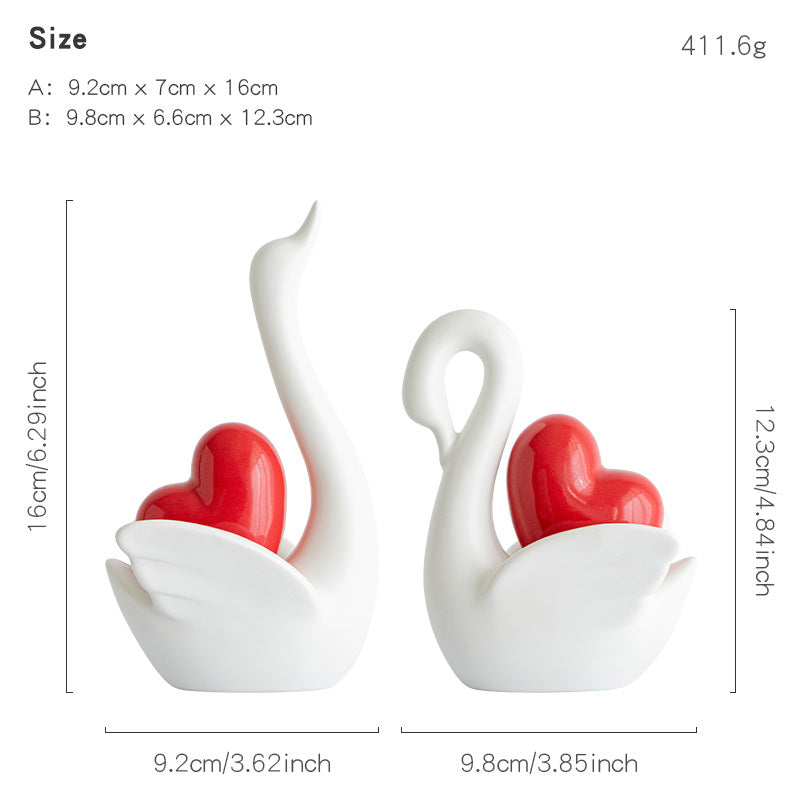 Elegant and romantic swans decorative figure Stornfield