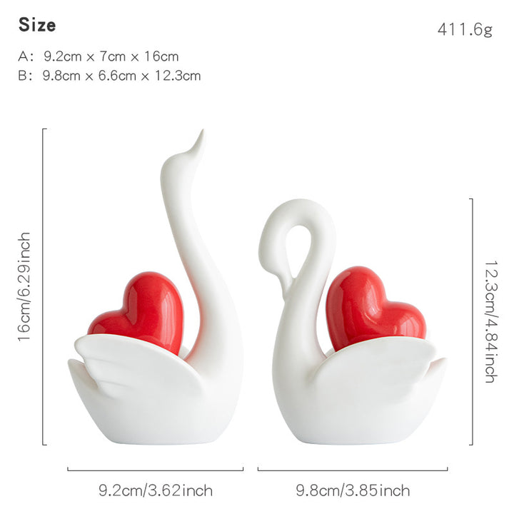 Elegant and romantic swans decorative figure Stornfield