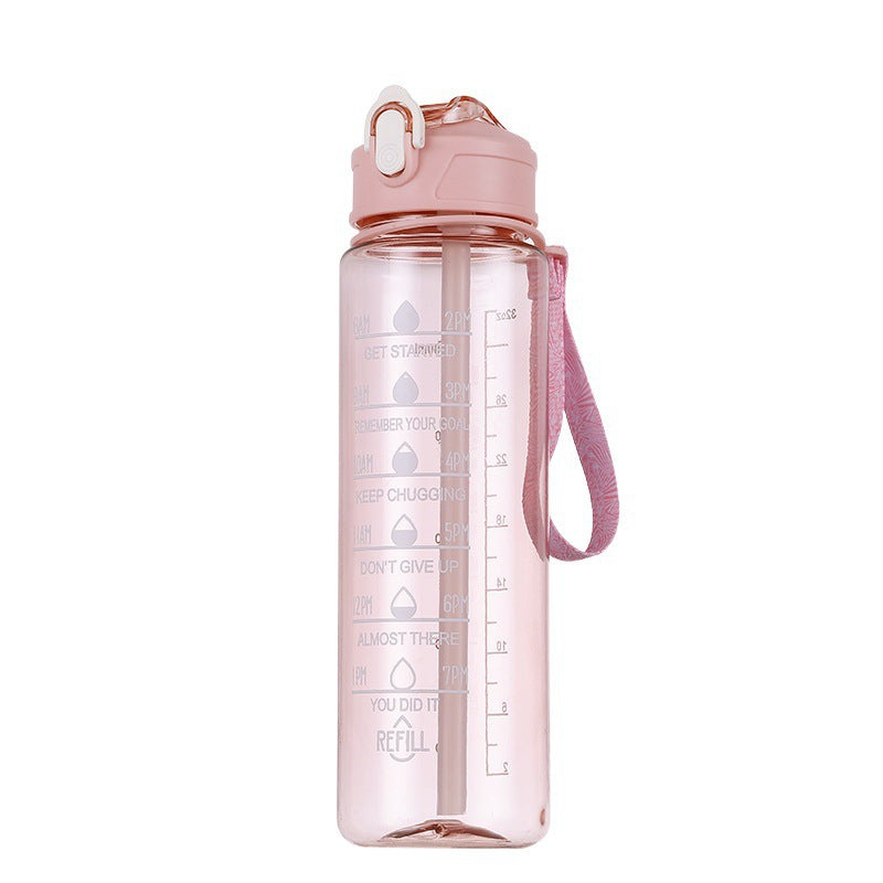 Women's motivation water bottle with integrated time markings and ergonomic design Stornfield