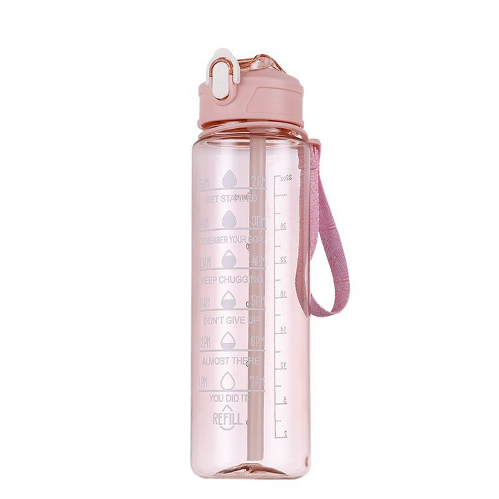 Women's motivation water bottle with integrated time markings and ergonomic design Stornfield