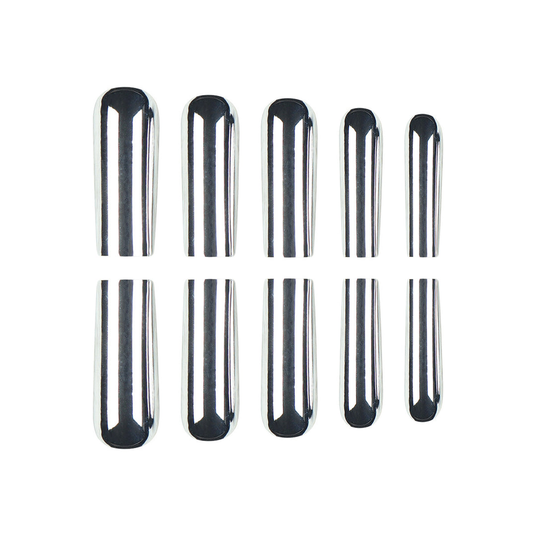 Metallic Finish Long Press-On Nails Stornfield