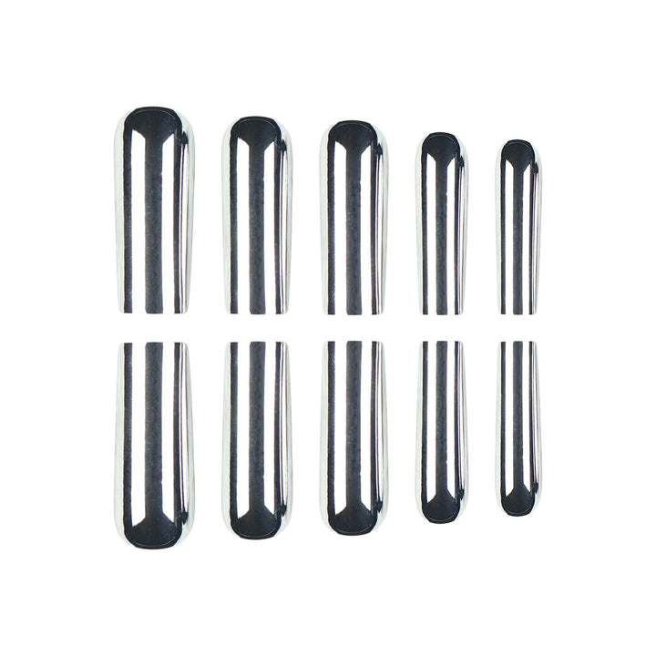 Metallic Finish Long Press-On Nails Stornfield