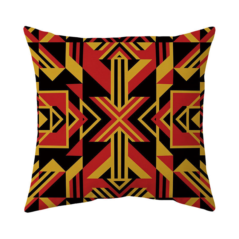 Modern Symmetric Geometric Square Throw Pillow Cover