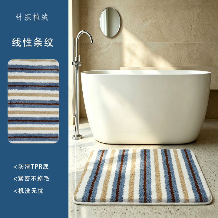 Plush Tufted Cartoon Dog Face Absorbent Non-Slip Bath Rug