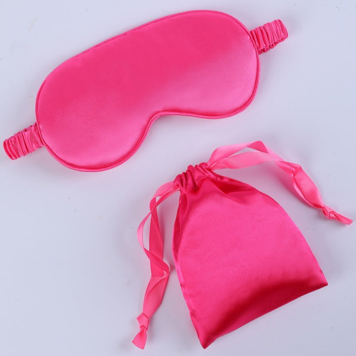 Women's nano silk sleep mask with padded eye area, adjustable elastic band, and storage pouch Stornfield