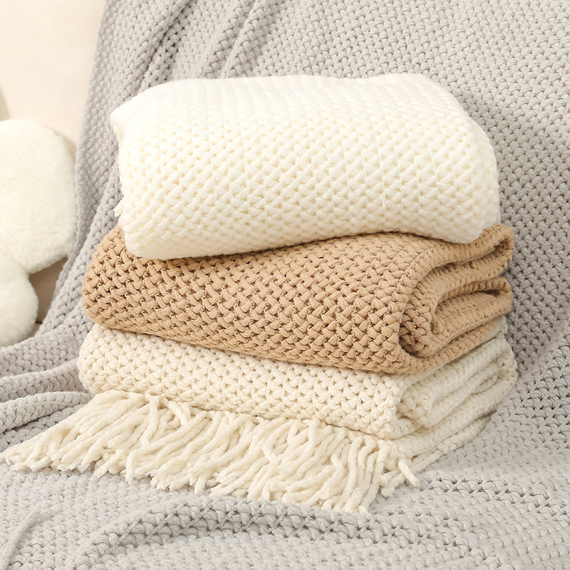Textured Knit Throw Blanket