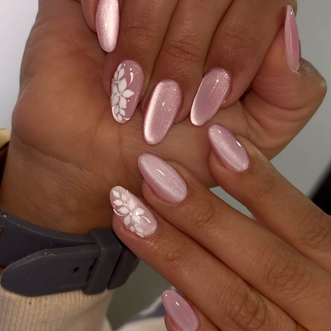 Elegant Floral Press-On Nail Enhancements Stornfield
