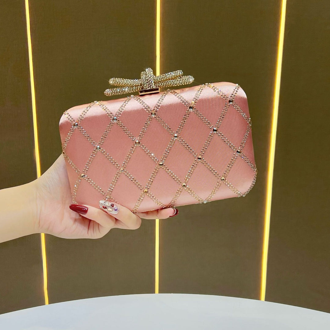 Decorative Rhinestone-Studded Evening Clutch